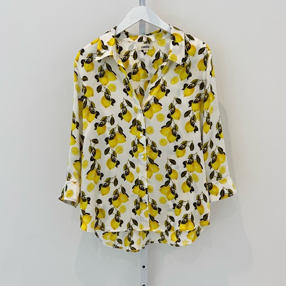 L’AGENCE LEMON PRINT SILK TOP SIZE XL NWOTS! - Picture 5 of 17